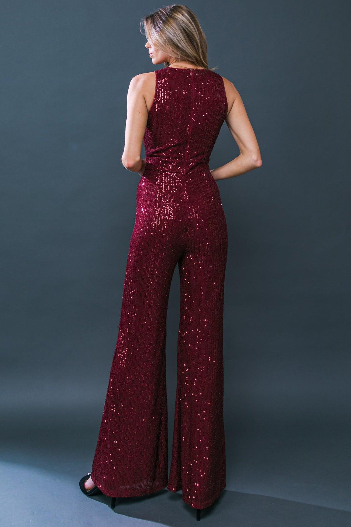 Luna Sequin Wide Jumpsuit
