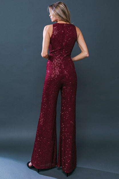 Luna Sequin Wide Jumpsuit