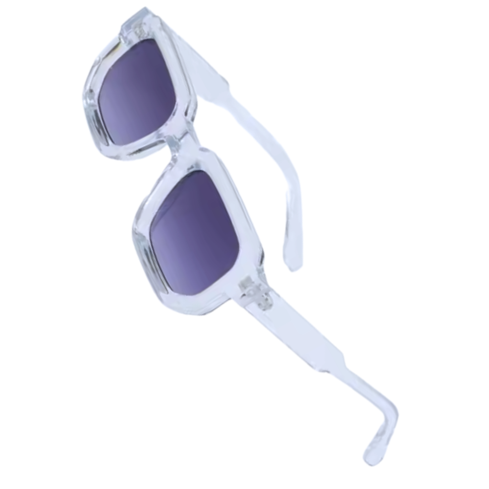 Bold Energy Rectangle UV Sunglasses  -Clear Grey - Ozerty