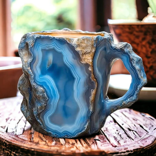 Mineral Crystal Mug with Insulating Walls and Natural Patterns, 350-450ml