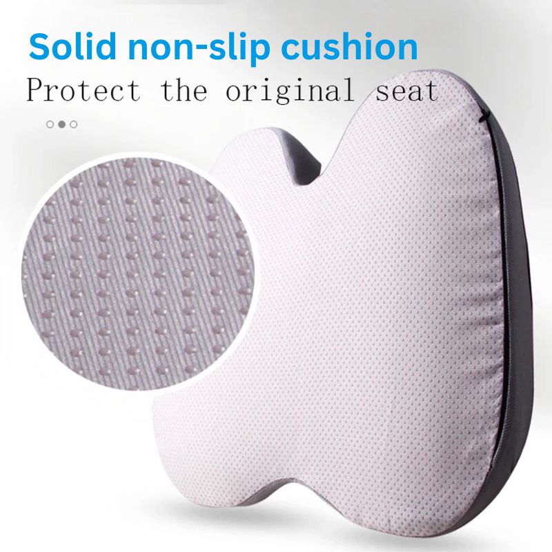 U Shaped Memory Foam Seat Cushion with Non Slip Base and Elastic Strap for Cars Offices and Home Chairs