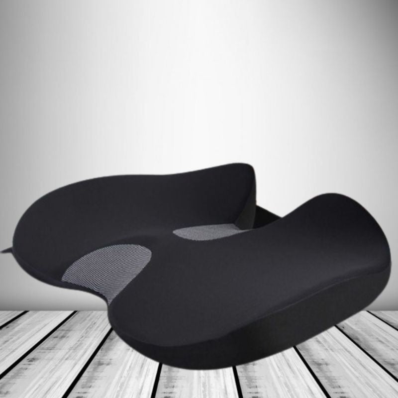U Shaped Memory Foam Seat Cushion with Non Slip Base and Elastic Strap for Cars Offices and Home Chairs