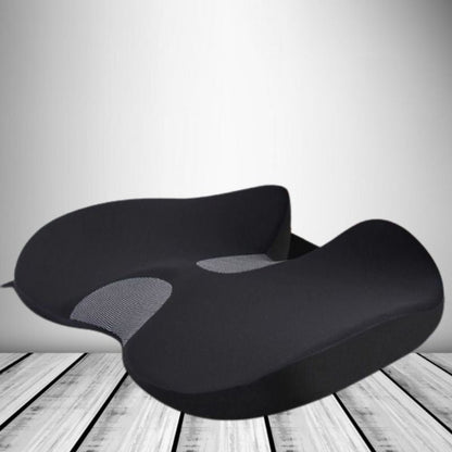 U Shaped Memory Foam Seat Cushion with Non Slip Base and Elastic Strap for Cars Offices and Home Chairs