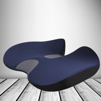 U Shaped Memory Foam Seat Cushion with Non Slip Base and Elastic Strap for Cars Offices and Home Chairs