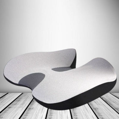 U Shaped Memory Foam Seat Cushion with Non Slip Base and Elastic Strap for Cars Offices and Home Chairs