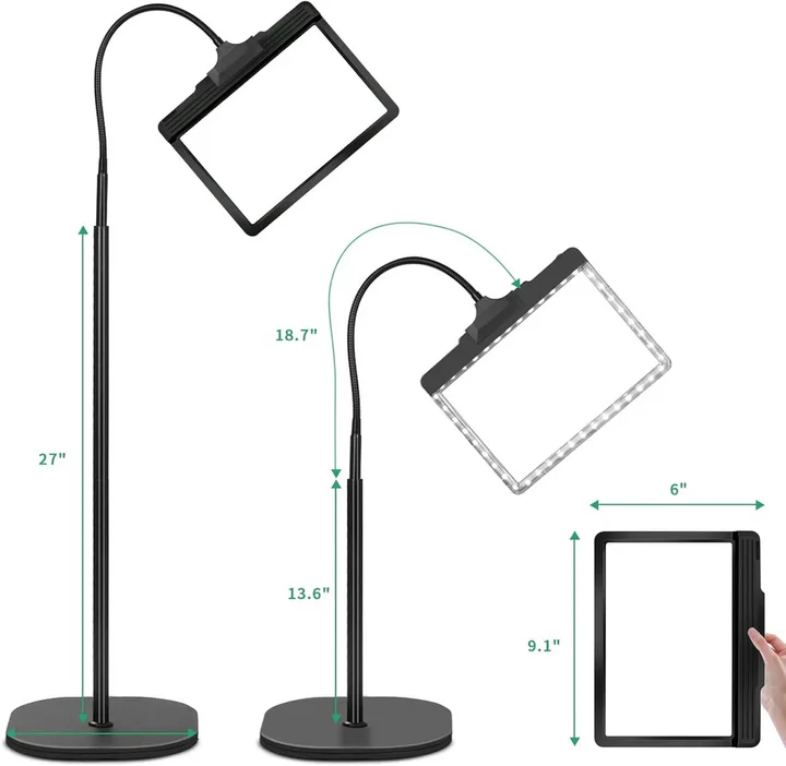 Hands Free Full Page Magnifying Glass with Built in LED Light and Adjustable Stand