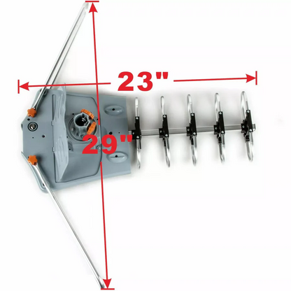 Outdoor Digital TV Antenna with 360 Degree Rotor Motor Wireless Remote and Steel Pole Mount