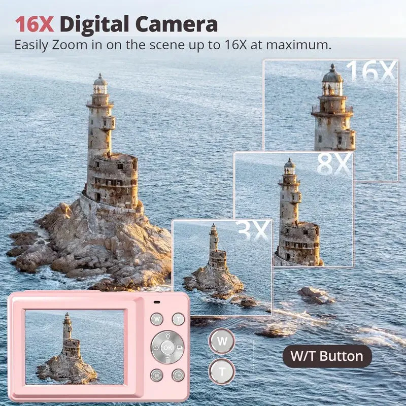 Digital Camera with 1080p Video and 32GB Storage, Retro Inspired Compact Design