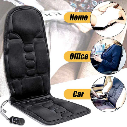Vibrating Back Massage Pad with Heat Function and Dual Power Adapters