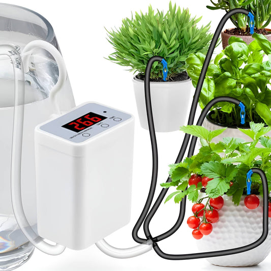 Smart Plant Watering System with LCD Timer and USB Rechargeable Battery