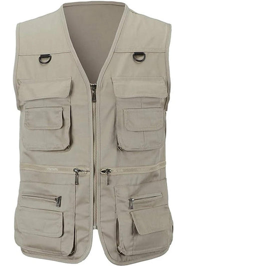 Utility Hiking Vest with Multiple Pockets and Detachable Back Panel