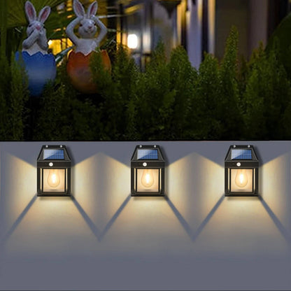 Solar Wall Lamp with Motion Sensor and Adjustable Mount, Set of 2