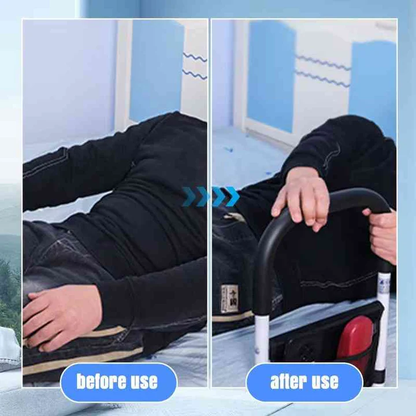 Bedside Handle Frame with Padded Grip and Adjustable Anchor Straps for Standard Mattresses