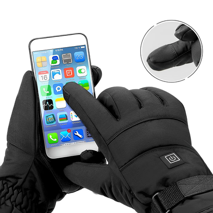 Rechargeable Heated Gloves with Carbon Fiber Elements and Touchscreen Tips, 8-Hour Battery