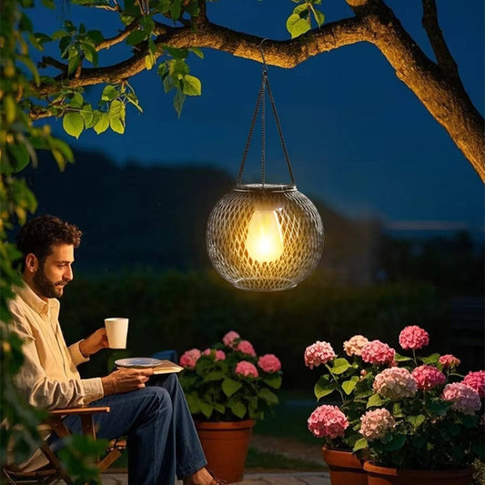 Solar Hanging Lantern with Automatic Light Sensor and 14-Hour Runtime
