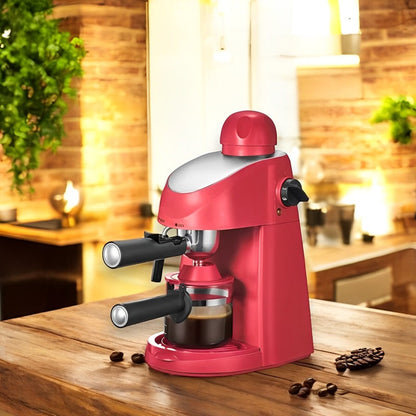 Steam Powered Espresso Machine with Milk Frother and Four Cup Capacity