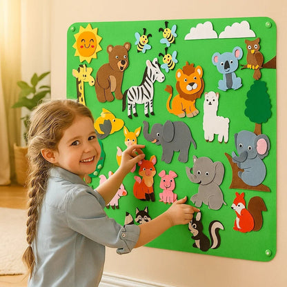Felt Scene Board with Reusable Figures, Zoo, Farm, Galaxy and Underwater Themes