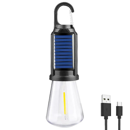 Camping Lantern with Solar Charging and Hanging Hook, 100 Lumens