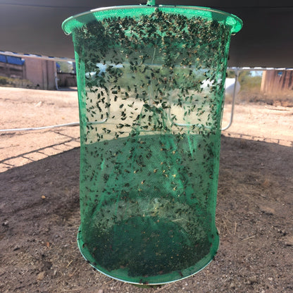 Expandable Fly Trap with Natural Bait and Funnel Entry System