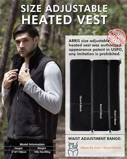Battery Powered Heated Vest and Knit Cap Set with 8 Carbon Fiber Zones for Winter Work