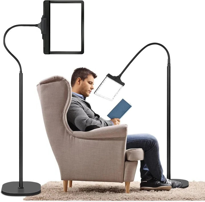 Hands Free Full Page Magnifying Glass with Built in LED Light and Adjustable Stand