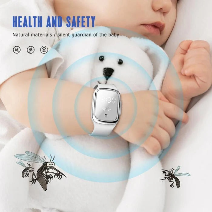 Ultrasonic Mosquito Repellent Wristband with Adjustable Silicone Strap