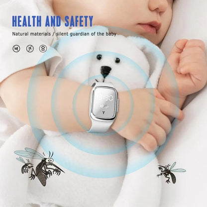 Ultrasonic Mosquito Repellent Wristband with Adjustable Silicone Strap