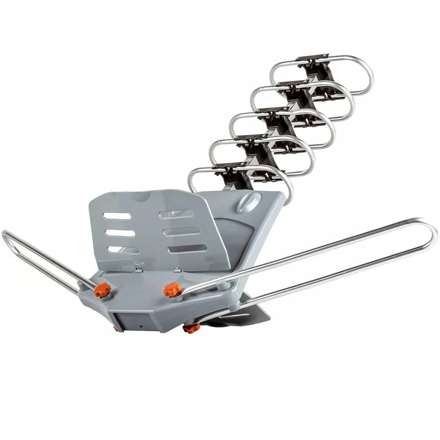 Outdoor Digital TV Antenna with 360 Degree Rotor Motor Wireless Remote and Steel Pole Mount