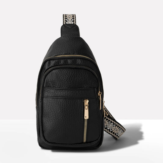 Crossbody Bag with Compartments and Water Resistant FInish, Adjustable Strap