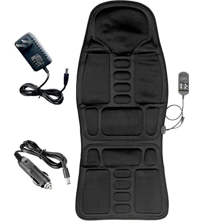 Vibrating Back Massage Pad with Heat Function and Dual Power Adapters