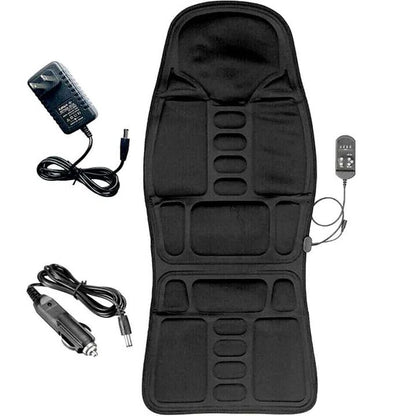 Vibrating Back Massage Pad with Heat Function and Dual Power Adapters