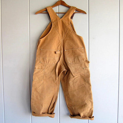 Bib Overalls with Multiple Patch Pockets and Double Stitched Seams for Women