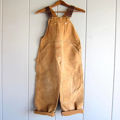 Bib Overalls with Multiple Patch Pockets and Double Stitched Seams for Women