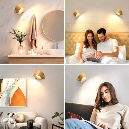 Rechargeable Wall Lamp with 360-Degree Rotation and Three Color Temperatures