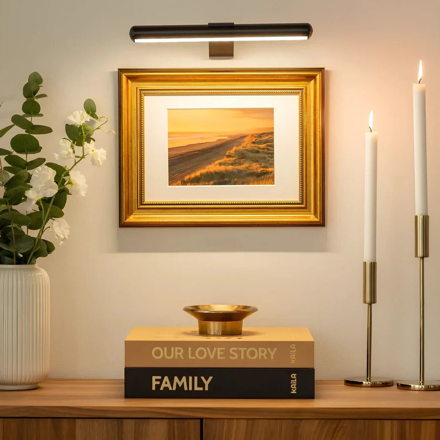 Rechargeable LED Picture Light with 360-Degree Rotation and Stepless Dimming