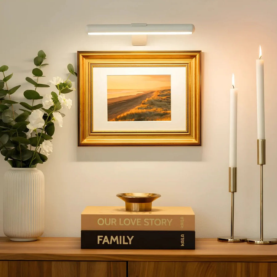 Rechargeable LED Picture Light with 360-Degree Rotation and Stepless Dimming