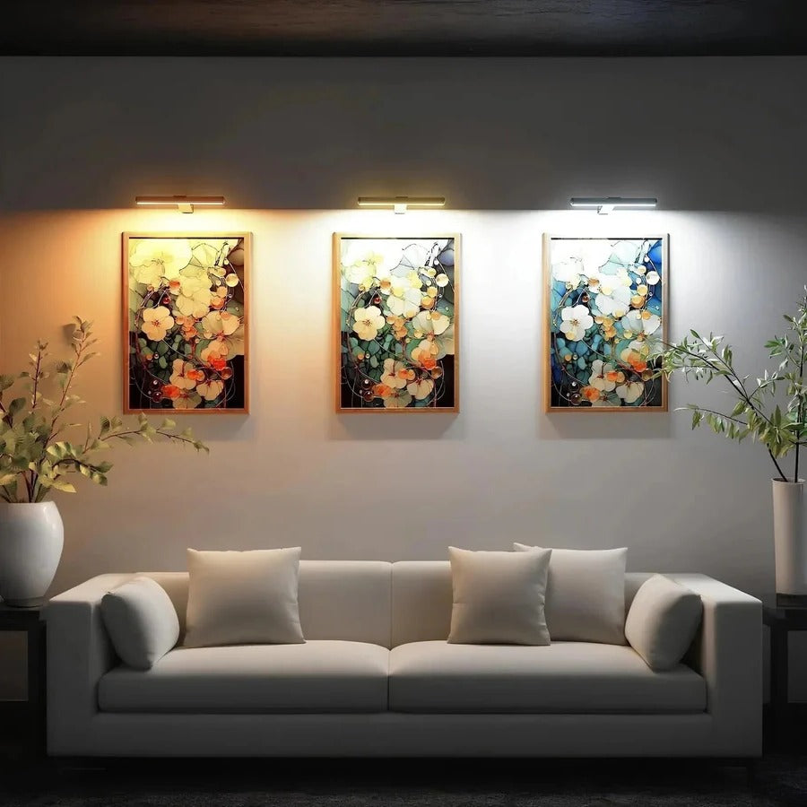 Rechargeable LED Picture Light with 360-Degree Rotation and Stepless Dimming