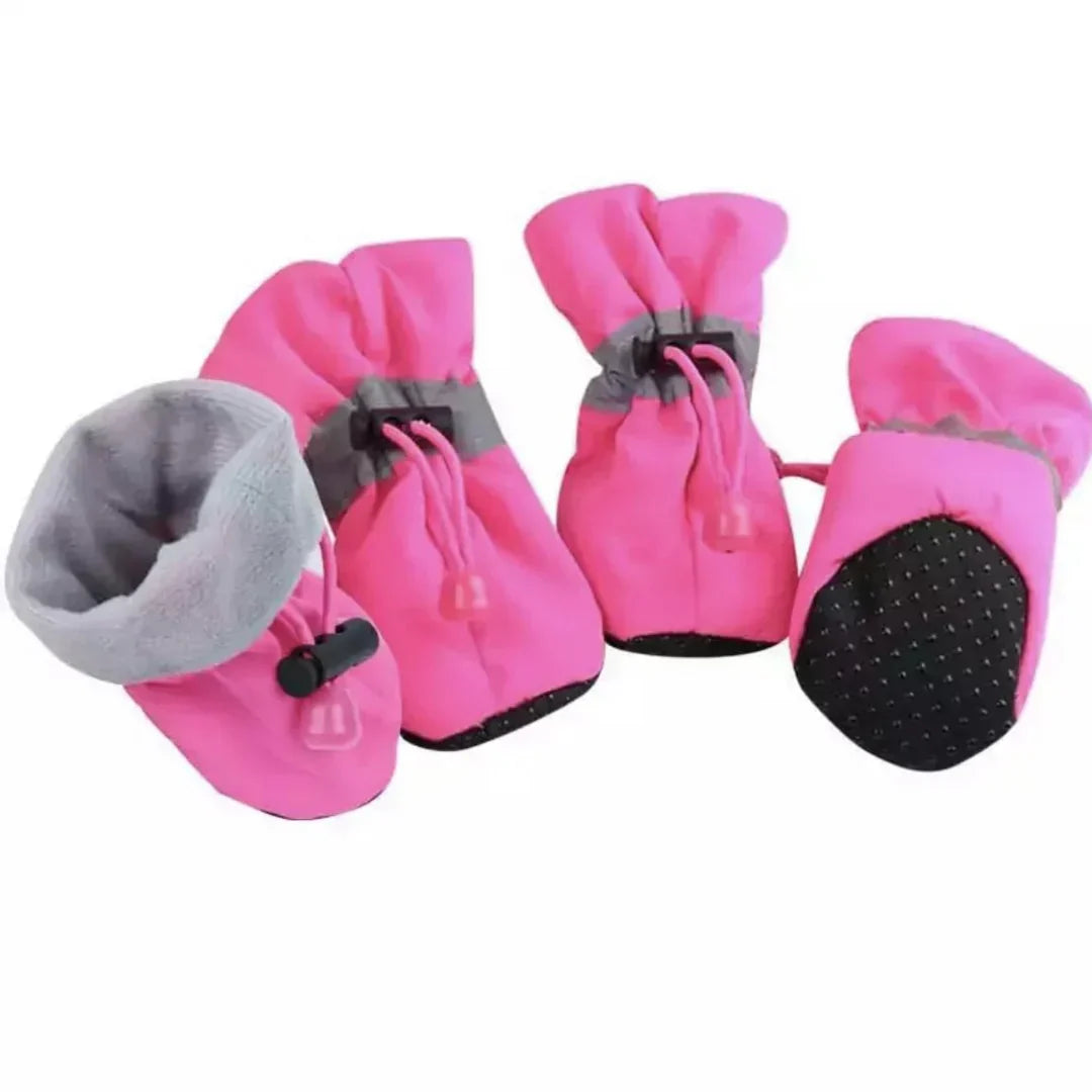 Water Resistant Dog Paw Boots with Textured Tread Sole and Adjustable Straps for Winter Walks