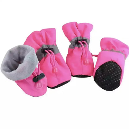 Water Resistant Dog Paw Boots with Textured Tread Sole and Adjustable Straps for Winter Walks