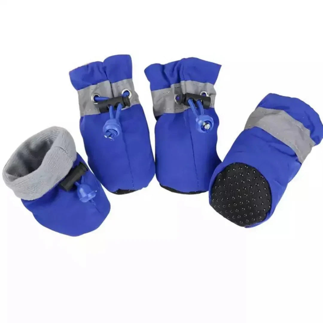Water Resistant Dog Paw Boots with Textured Tread Sole and Adjustable Straps for Winter Walks