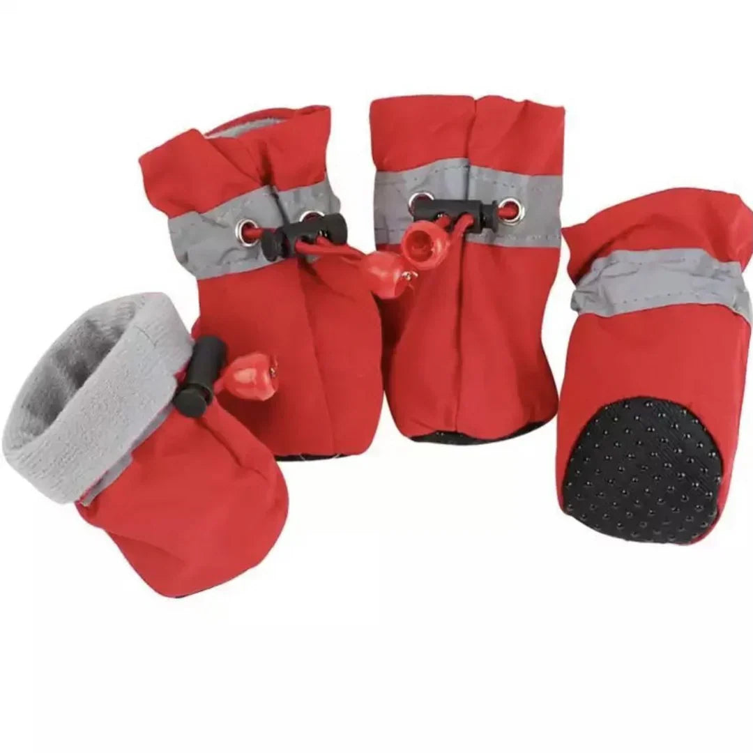 Water Resistant Dog Paw Boots with Textured Tread Sole and Adjustable Straps for Winter Walks