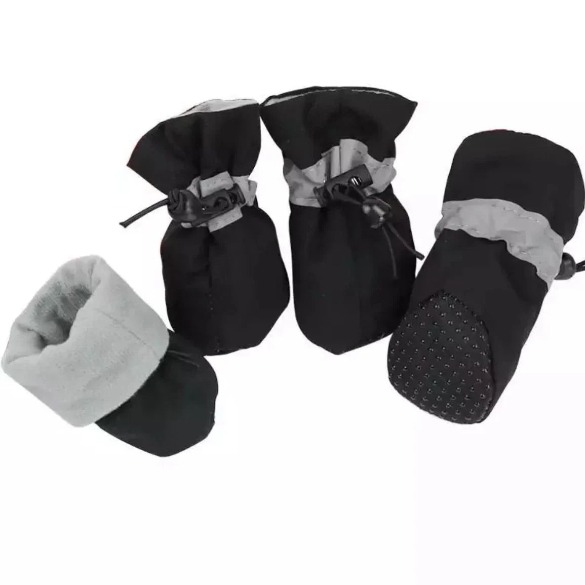 Water Resistant Dog Paw Boots with Textured Tread Sole and Adjustable Straps for Winter Walks