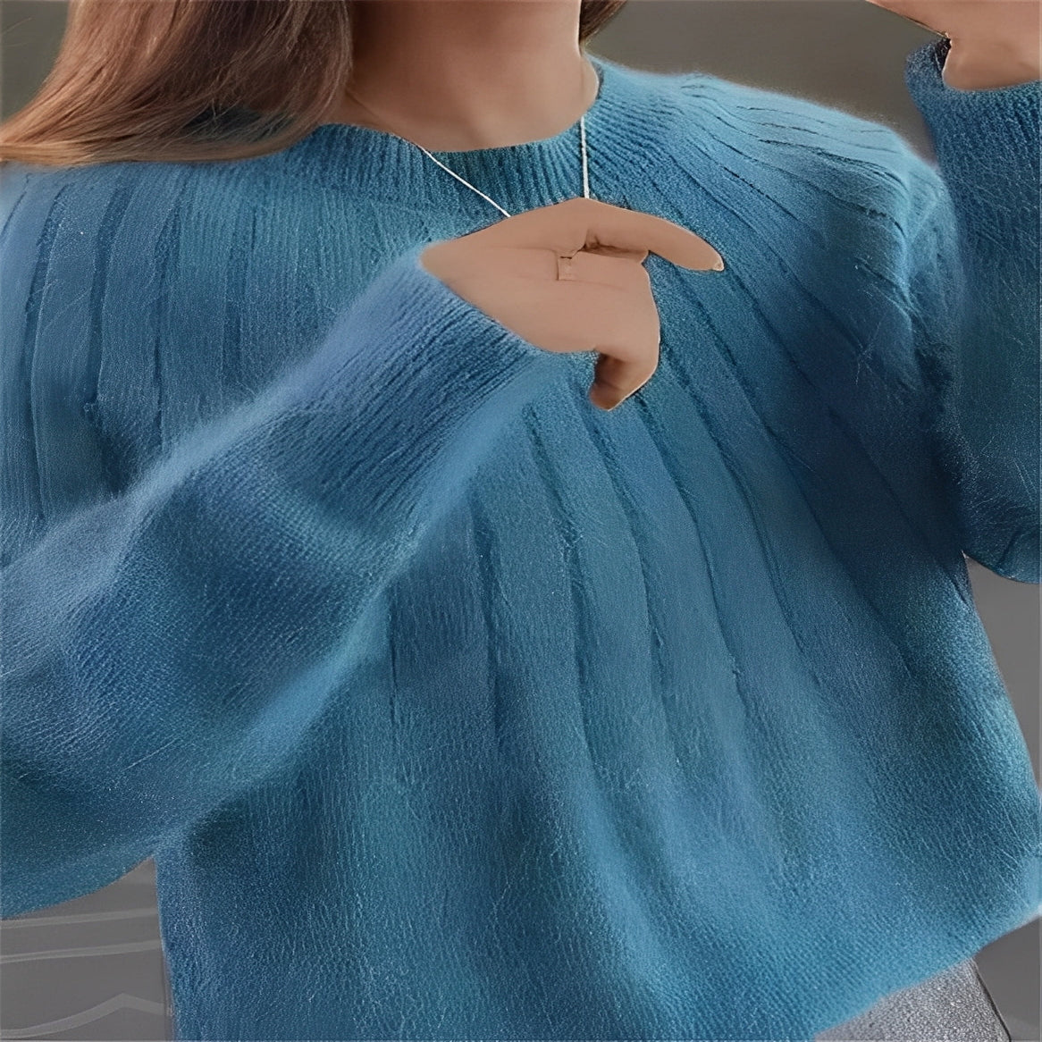 Womens Fine Knit Sweater with Stretchy Construction for Cold Weather