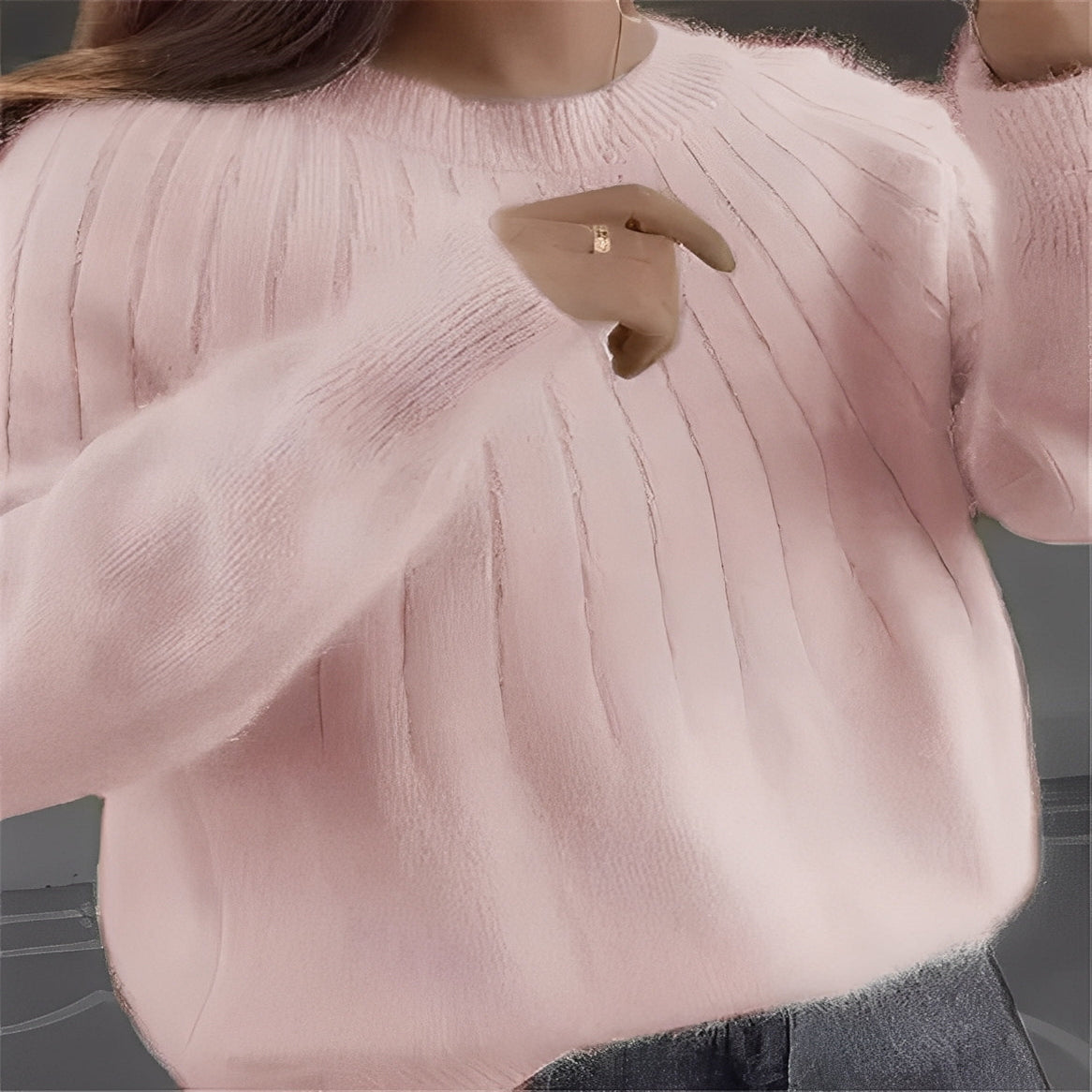 Womens Fine Knit Sweater with Stretchy Construction for Cold Weather