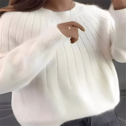 Womens Fine Knit Sweater with Stretchy Construction for Cold Weather