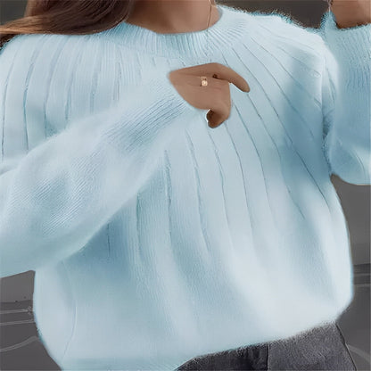Womens Fine Knit Sweater with Stretchy Construction for Cold Weather