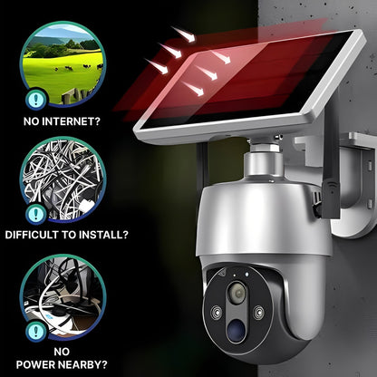 Solar Powered Wireless Outdoor Camera with 1080P Video Color Night Vision and Two Way Audio