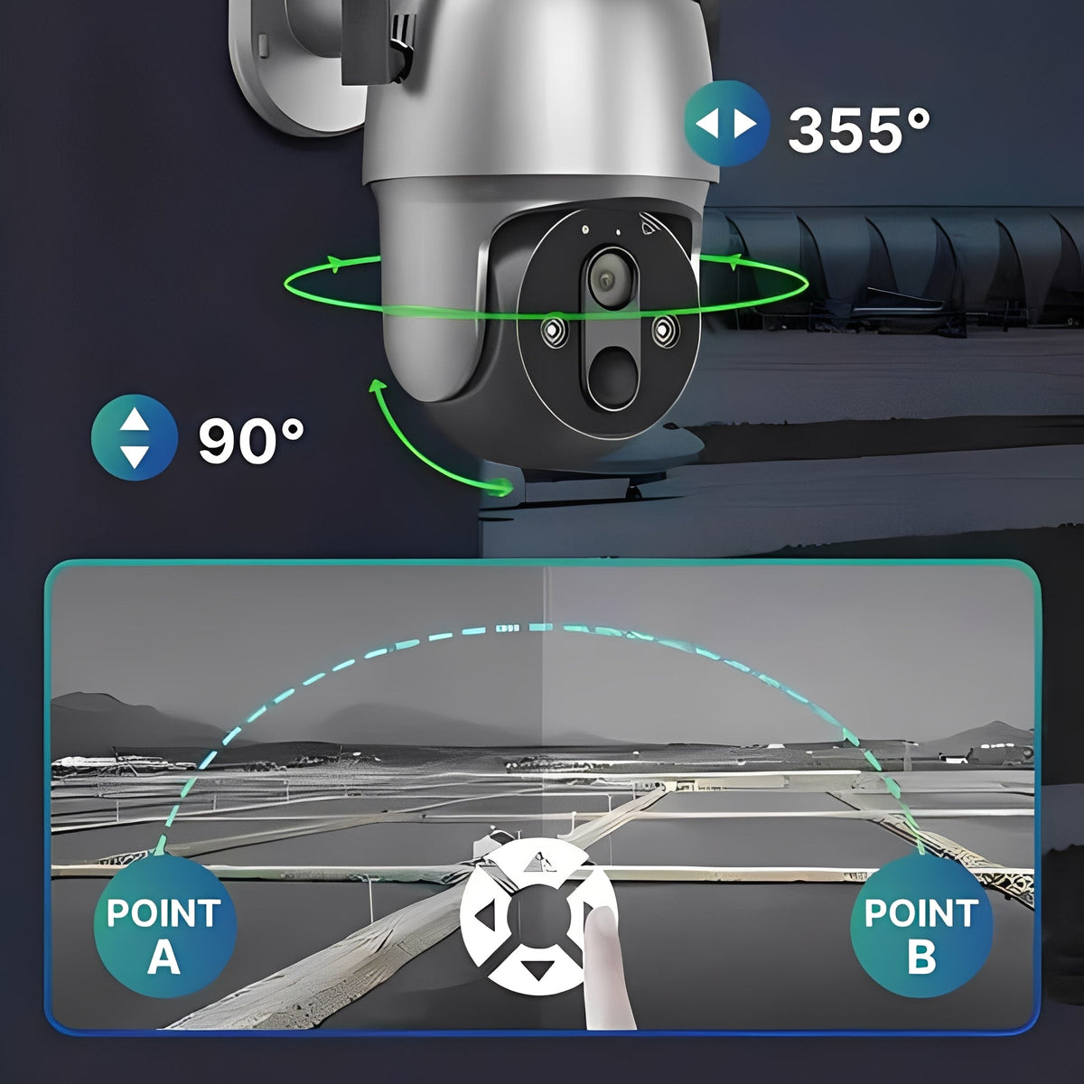 Solar Powered Wireless Outdoor Camera with 1080P Video Color Night Vision and Two Way Audio
