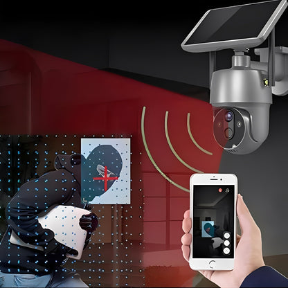 Solar Powered Wireless Outdoor Camera with 1080P Video Color Night Vision and Two Way Audio