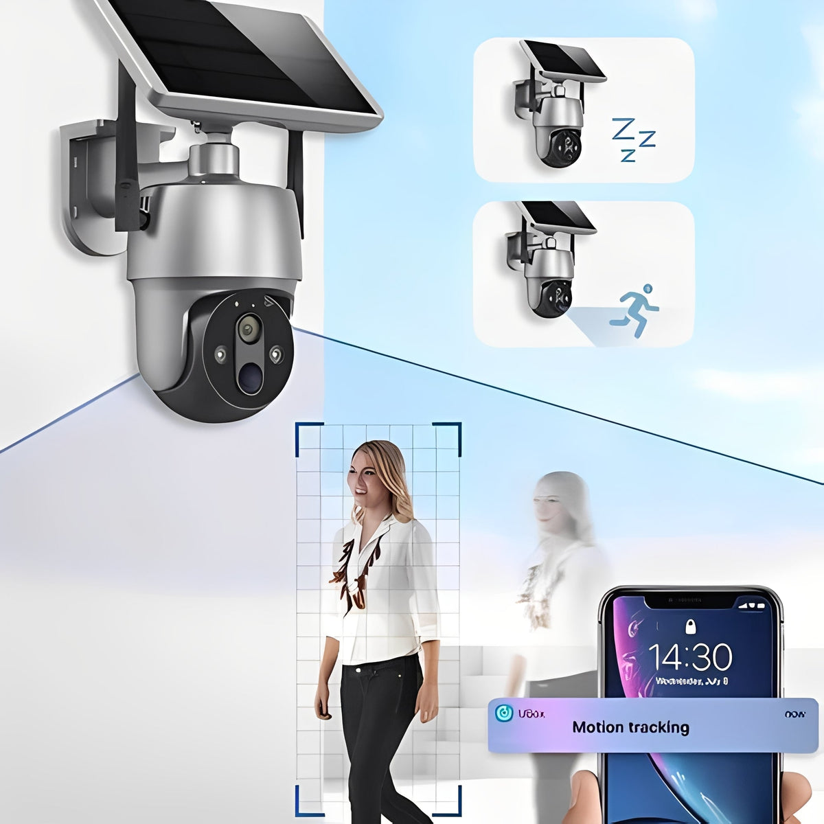 Solar Powered Wireless Outdoor Camera with 1080P Video Color Night Vision and Two Way Audio